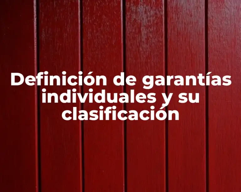 Definición de garantías individuales y su clasificación
