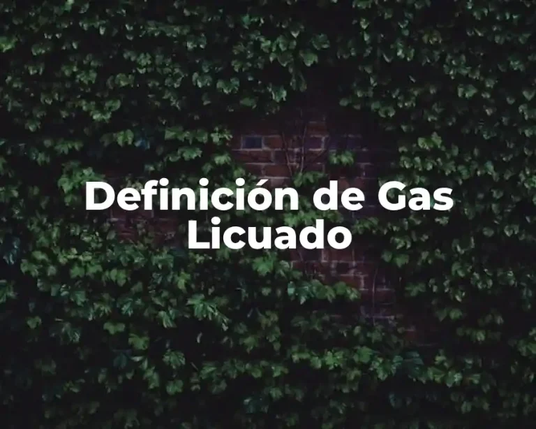 Definición de Gas Licuado
