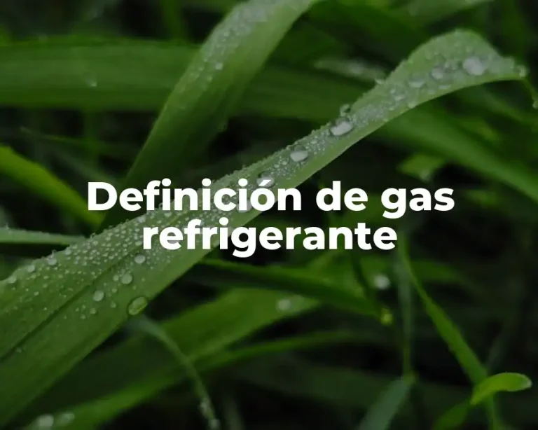Definición de gas refrigerante