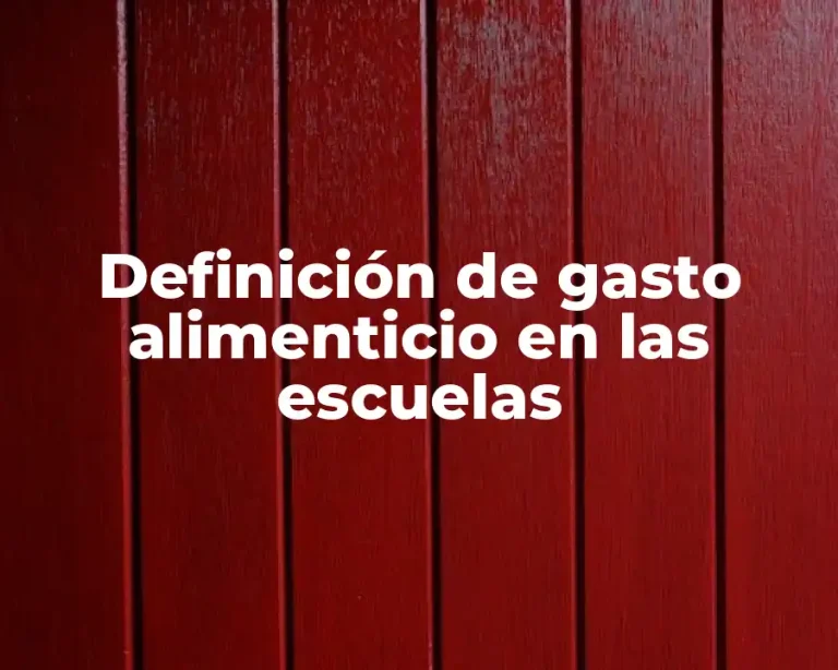 Definición de gasto alimenticio en las escuelas
