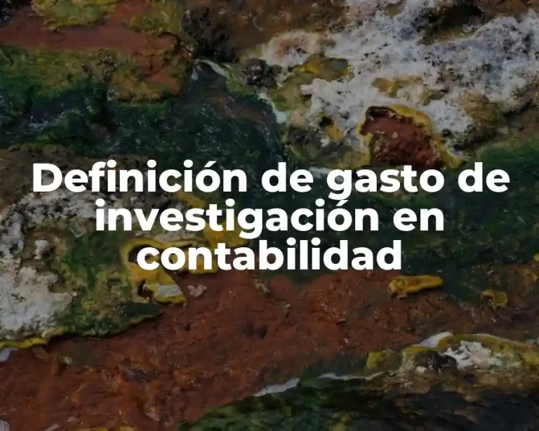 Definición de gasto de investigación en contabilidad