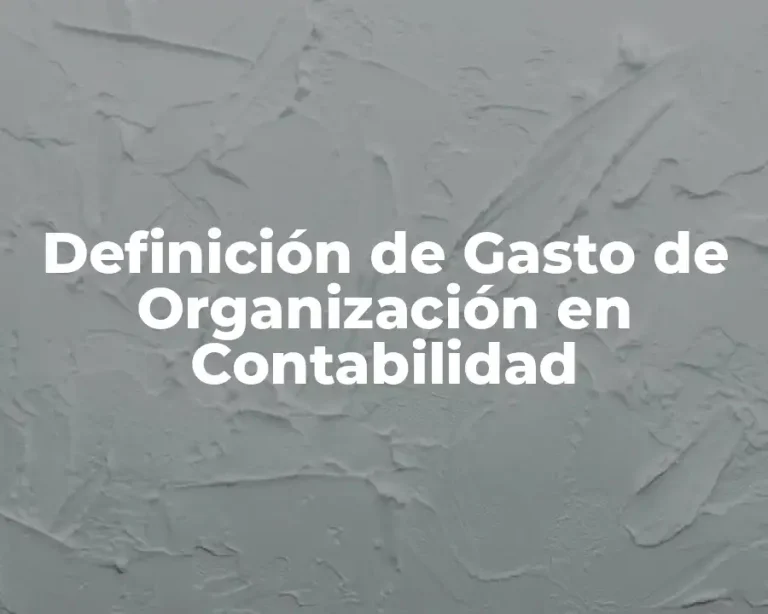 Definición de Gasto de Organización en Contabilidad
