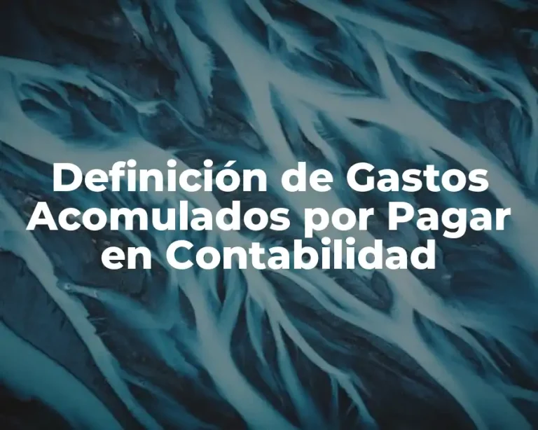 Definición de Gastos Acomulados por Pagar en Contabilidad