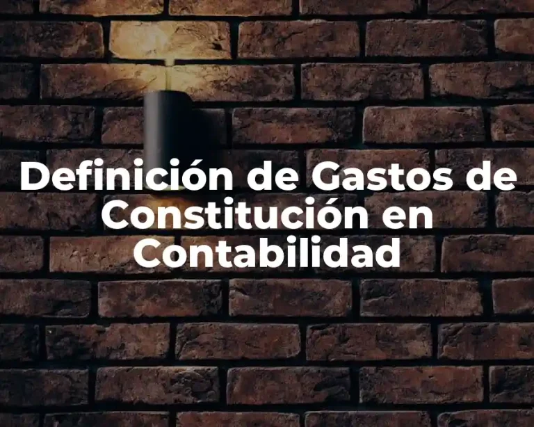 Definición de Gastos de Constitución en Contabilidad