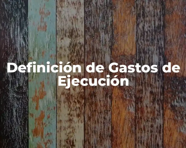 Definición de Gastos de Ejecución