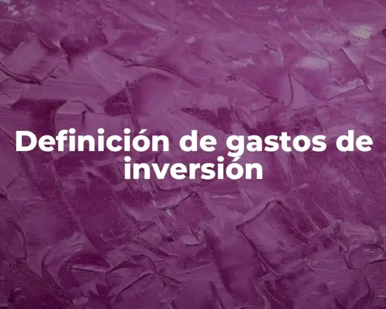 Definición de gastos de inversión