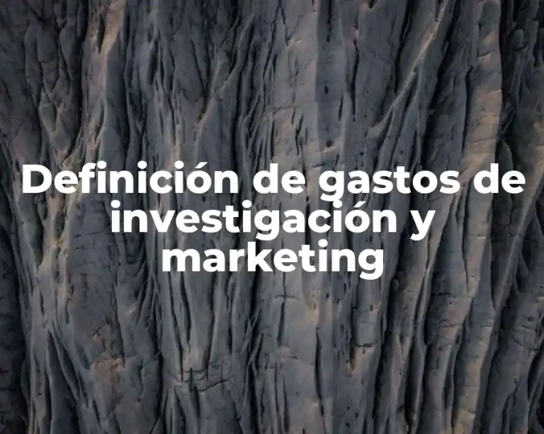 Definición de gastos de investigación y marketing