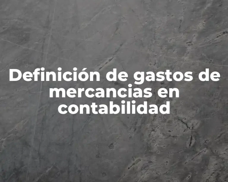 Definición de gastos de mercancias en contabilidad
