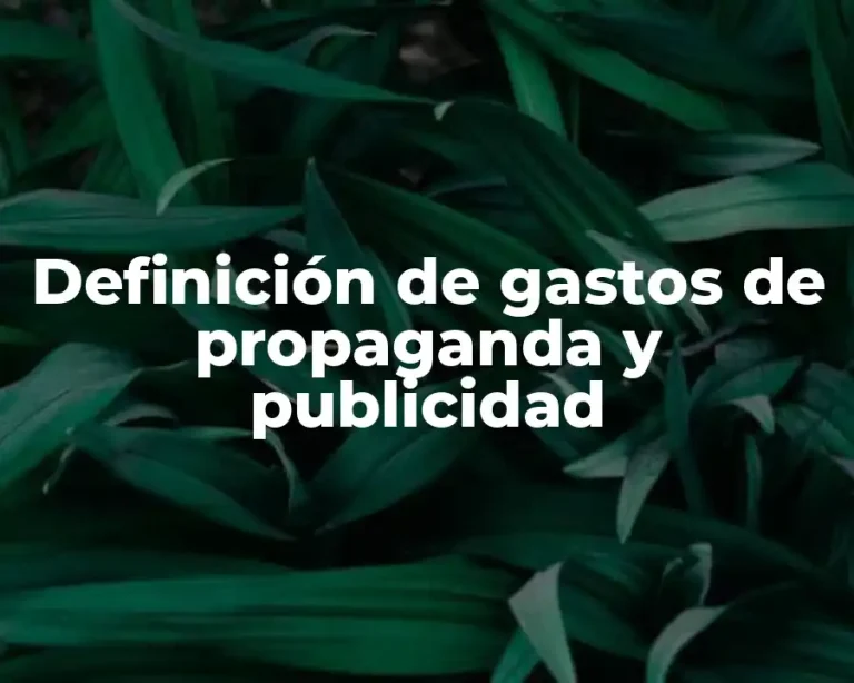 Definición de gastos de propaganda y publicidad