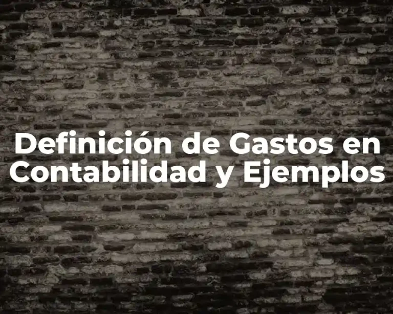 Definición de Gastos en Contabilidad y Ejemplos