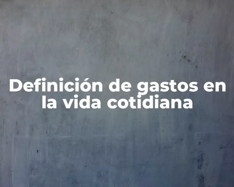 Definición de gastos en la vida cotidiana