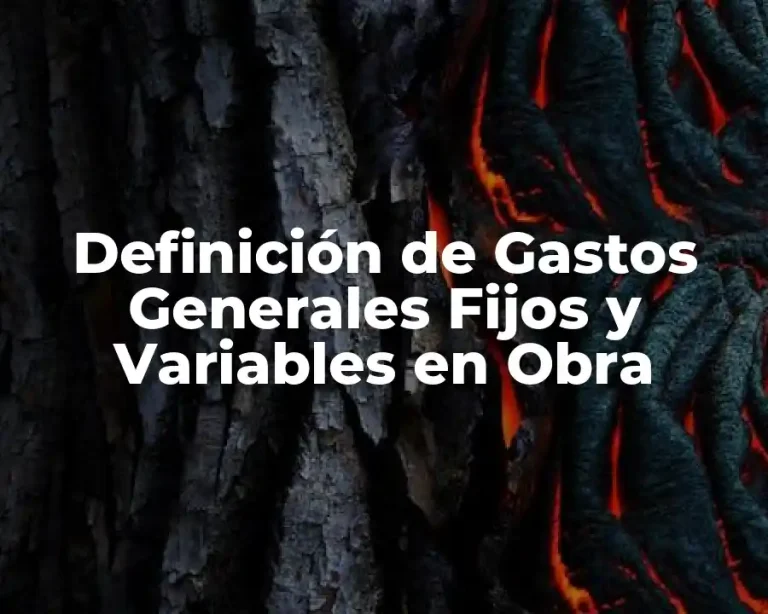 Definición de Gastos Generales Fijos y Variables en Obra