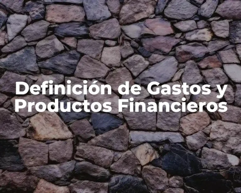 Definición de Gastos y Productos Financieros