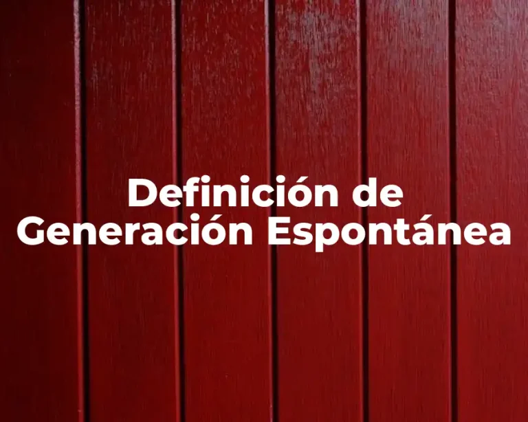 Definición de Generación Espontánea