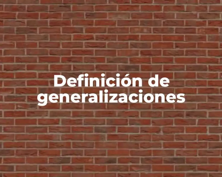 Definición de generalizaciones