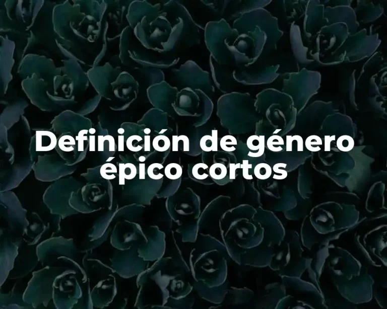 Definición de género épico cortos
