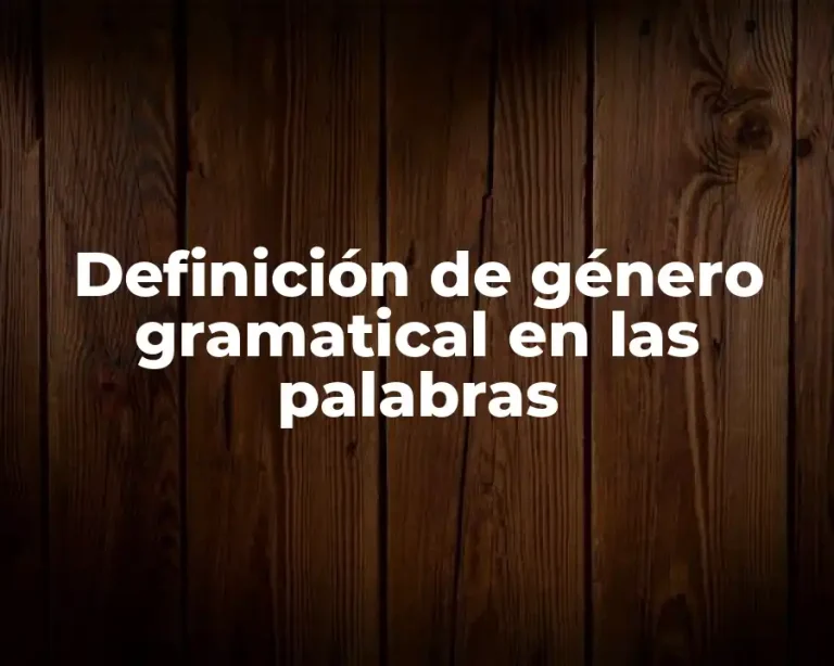 Definición de género gramatical en las palabras
