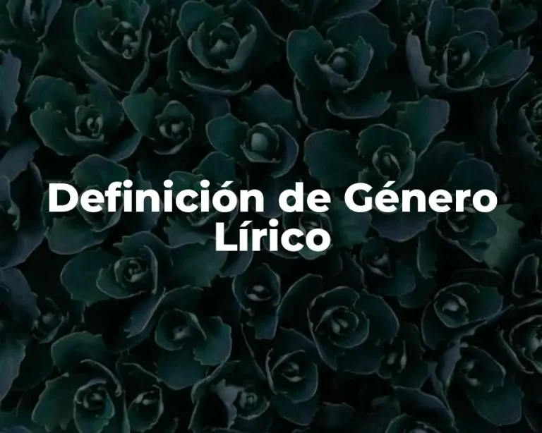 Definición de Género Lírico
