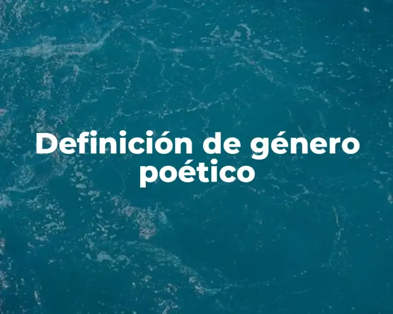 Definición de género poético