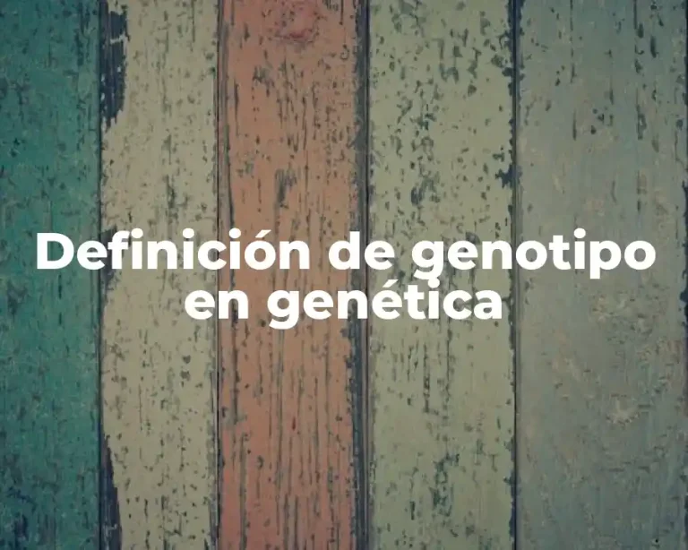 Definición de genotipo en genética
