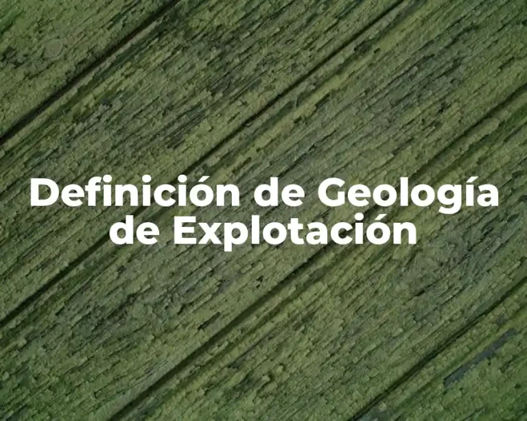 Definición de Geología de Explotación