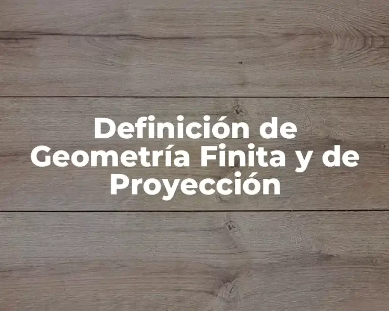 Definición de Geometría Finita y de Proyección