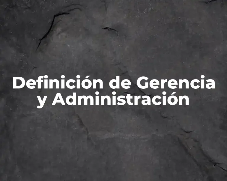 Definición de Gerencia y Administración