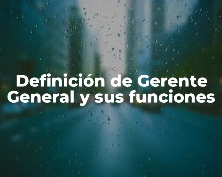 Definición de Gerente General y sus funciones
