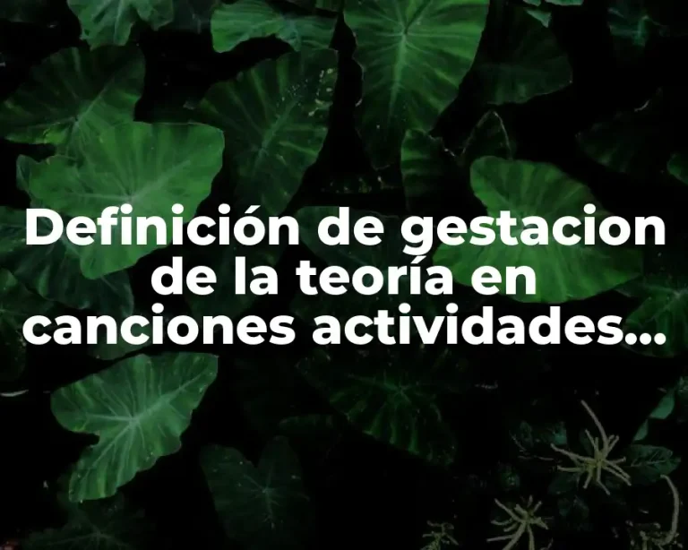 Definición de gestacion de la teoría en canciones actividades cotidiana