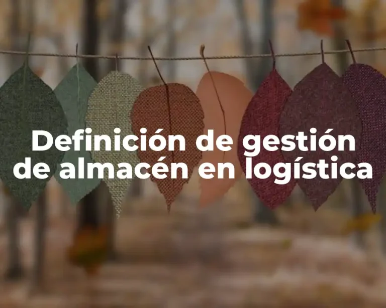 Definición de gestión de almacén en logística