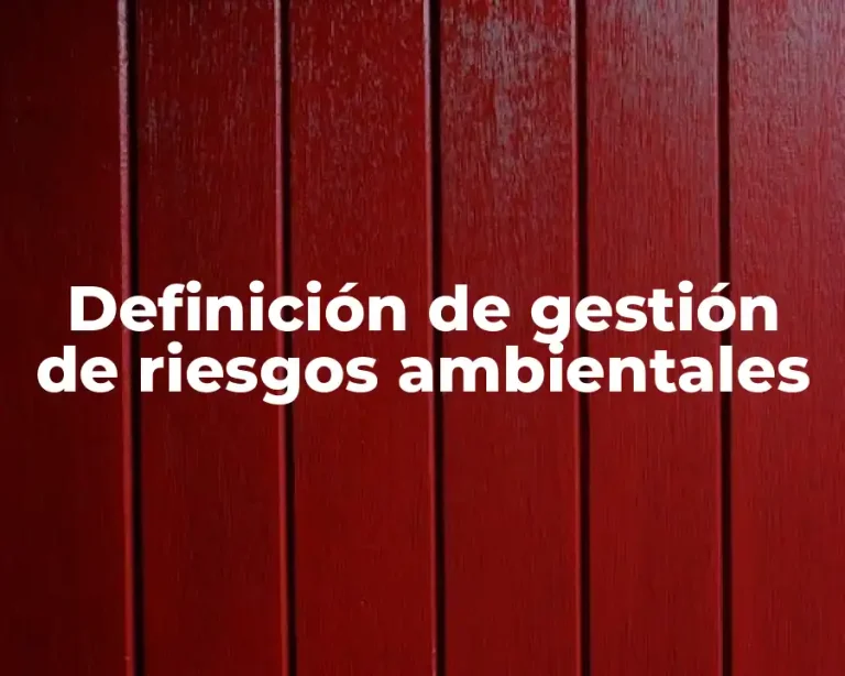 Definición de gestión de riesgos ambientales