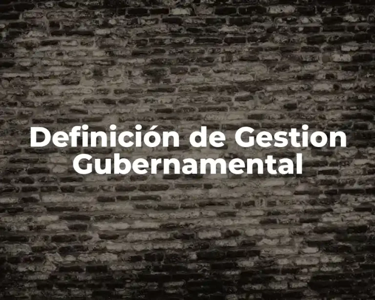 Definición de Gestion Gubernamental