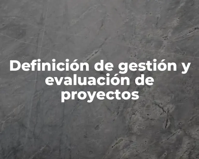 Definición de gestión y evaluación de proyectos
