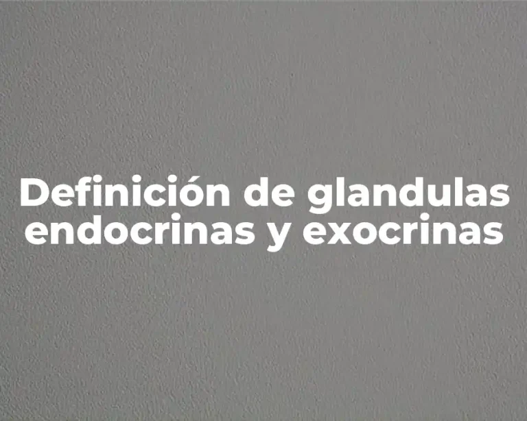 Definición de glandulas endocrinas y exocrinas