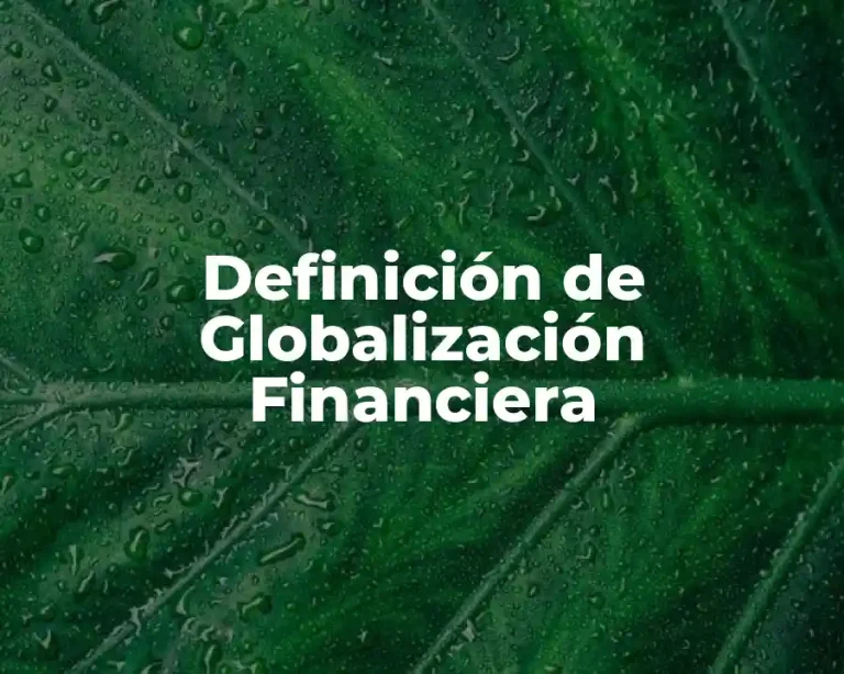 Definición de Globalización Financiera