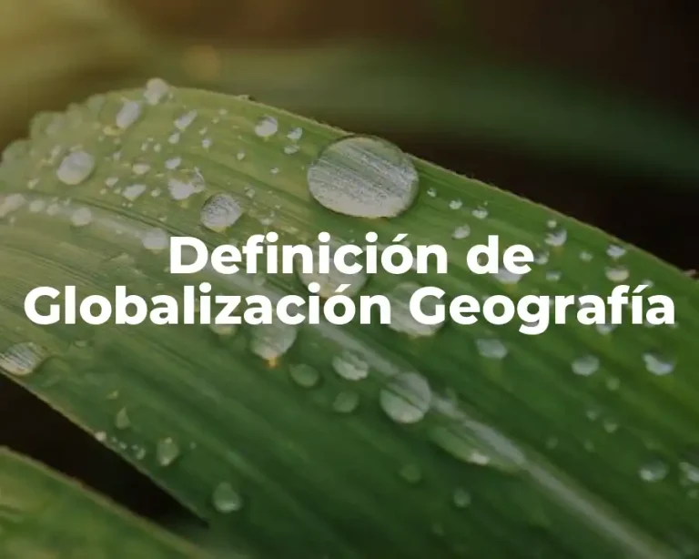 Definición de Globalización Geografía