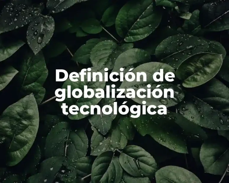 Definición de globalización tecnológica