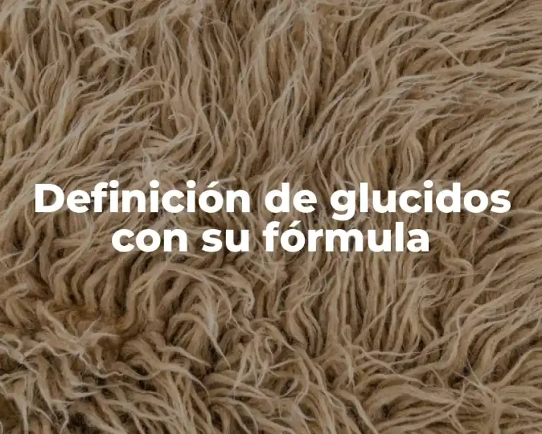 Definición de glucidos con su fórmula