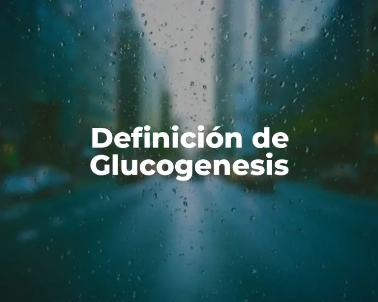 Definición de Glucogenesis