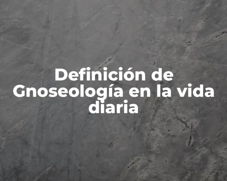 Definición de Gnoseología en la vida diaria