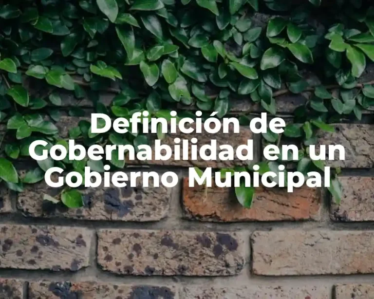 Definición de Gobernabilidad en un Gobierno Municipal