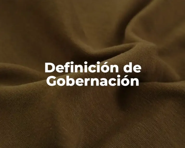 Definición de Gobernación