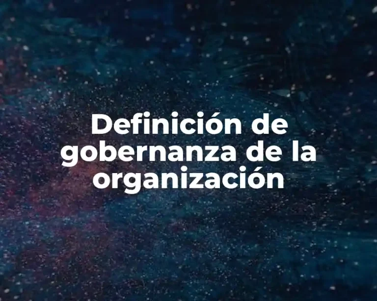 Definición de gobernanza de la organización