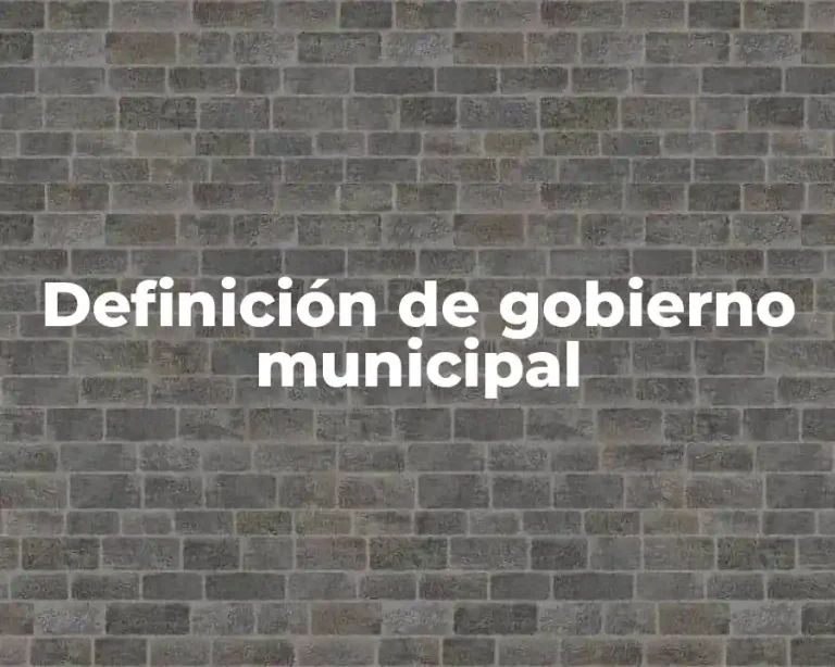 Definición de gobierno municipal
