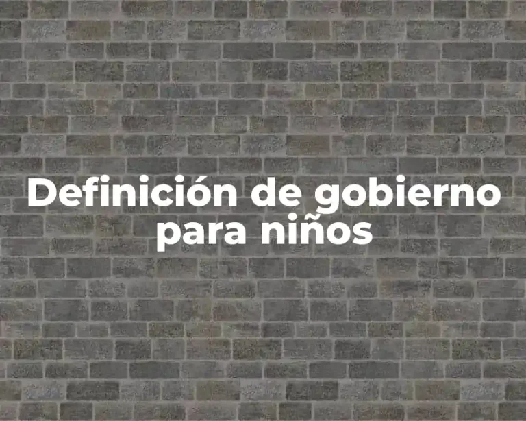 Definición de gobierno para niños