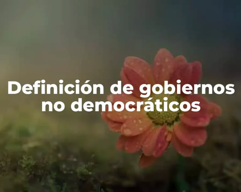 Definición de gobiernos no democráticos
