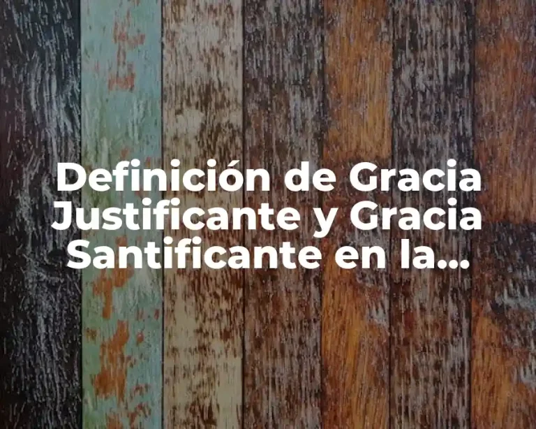 Definición de Gracia Justificante y Gracia Santificante en la Iglesia Católica