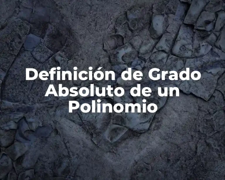 Definición de Grado Absoluto de un Polinomio