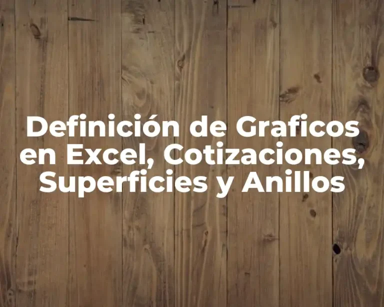 Definición de Graficos en Excel, Cotizaciones, Superficies y Anillos