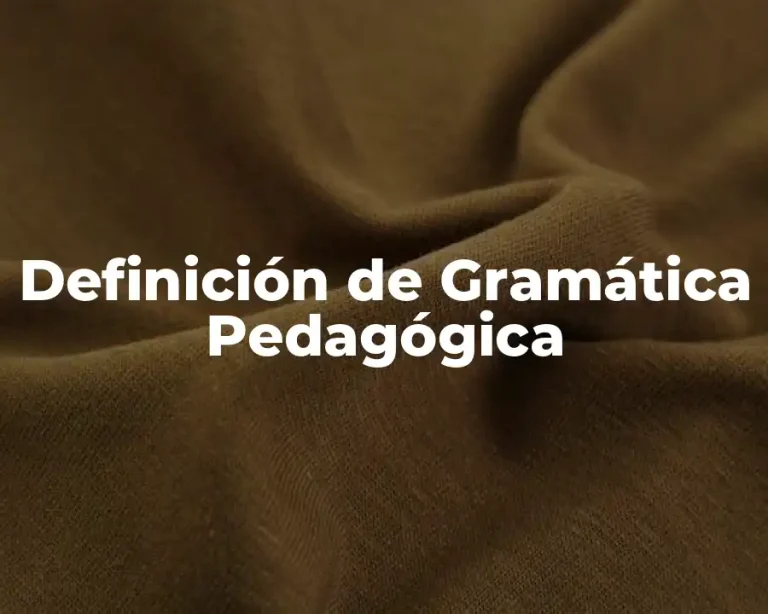 Definición de Gramática Pedagógica